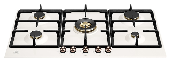 Варочная панель Bertazzoni P905CHERAC газовая, слоновая кость с фурнитурой под медь