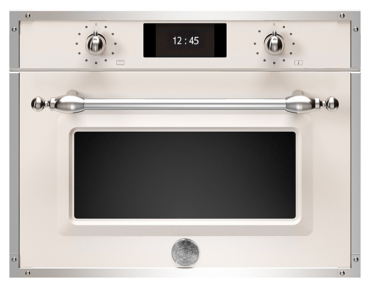 Духовой шкаф Bertazzoni F457HERVTAX комбинированный с пароваркой, слоновая кость с хромированной фурнитурой